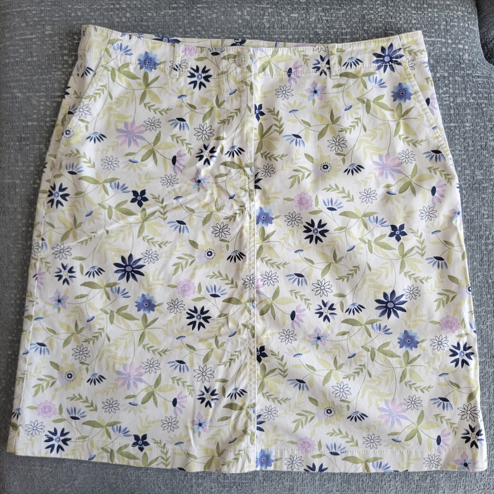 J. Jill Floral A-Line Skirt Size 8
